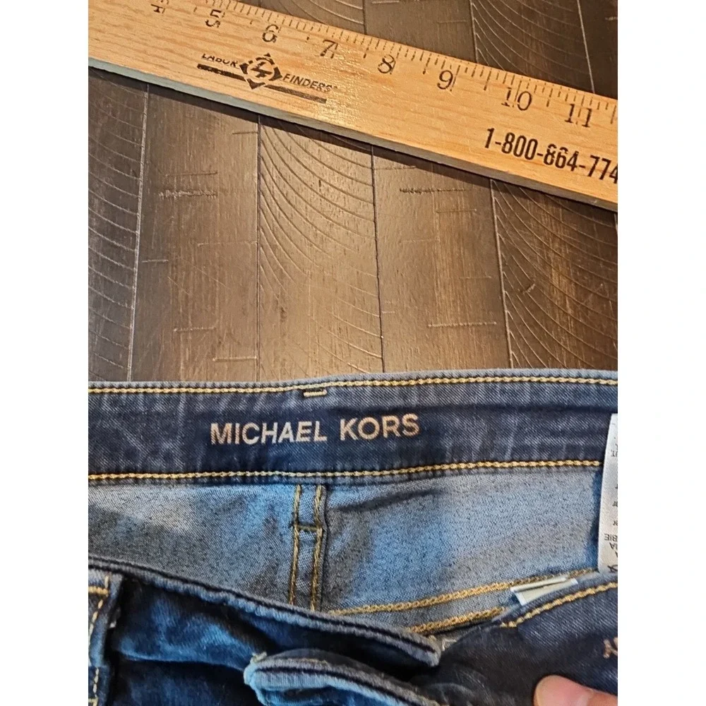 Michael Kors Women Blue Straight‎ Leg Denim Jeans Low Rise Sz Reg 4 27x29